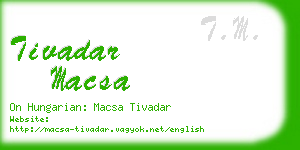 tivadar macsa business card